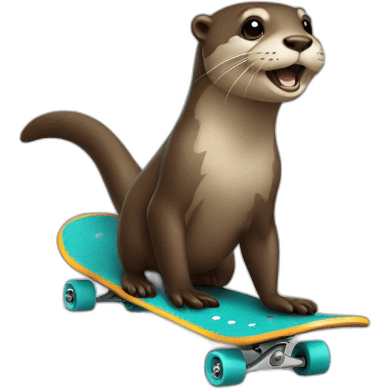 Otter on skateboard emoji