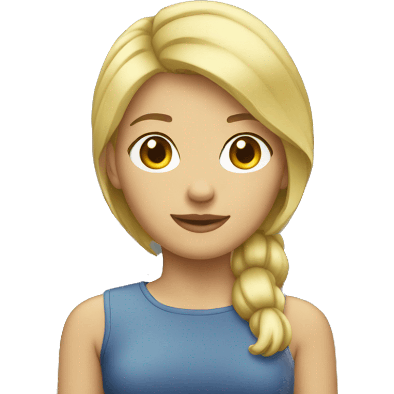 blonde girl with short hair half body  emoji