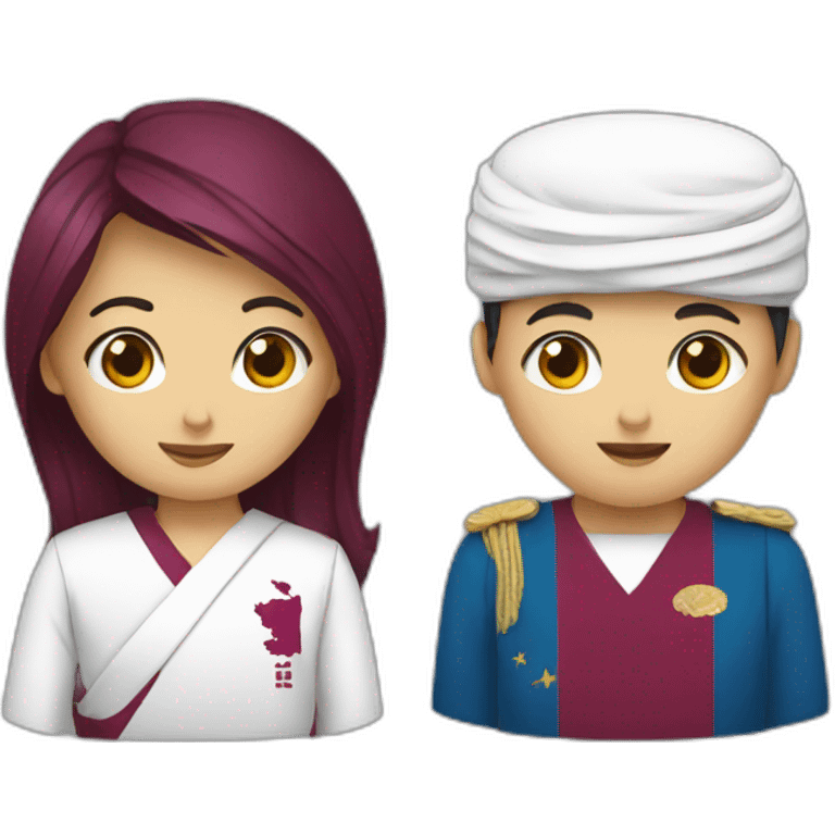 Qatar and Korea emoji