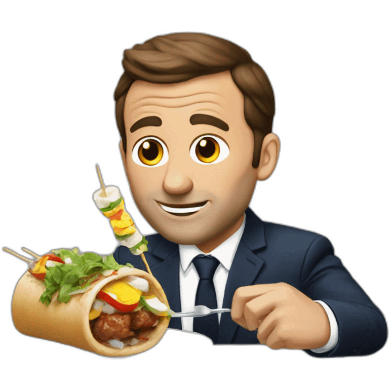 Macron eat kebab emoji