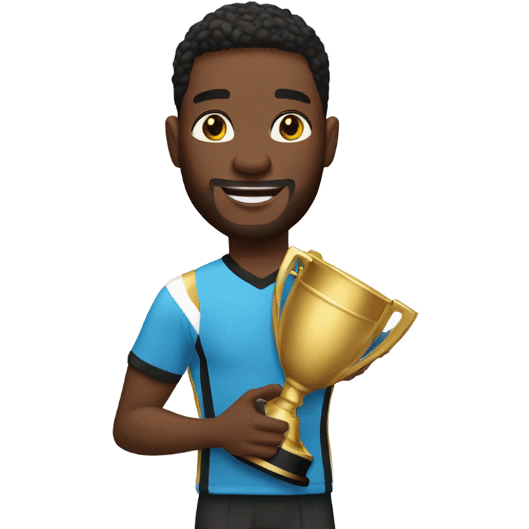 Jamar chase holding a super trophie emoji