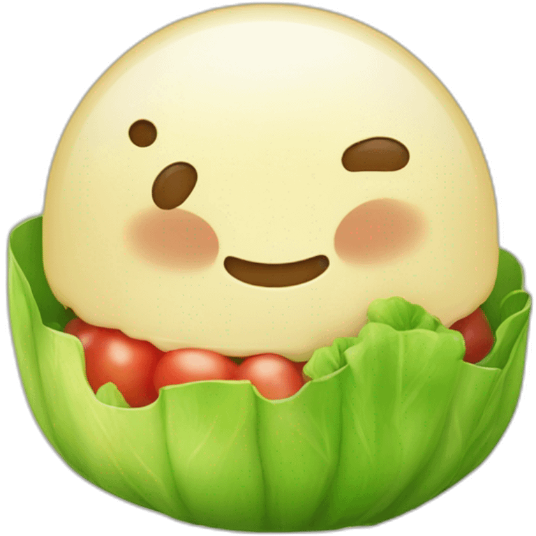 tamagochi feliz y vegetariano emoji