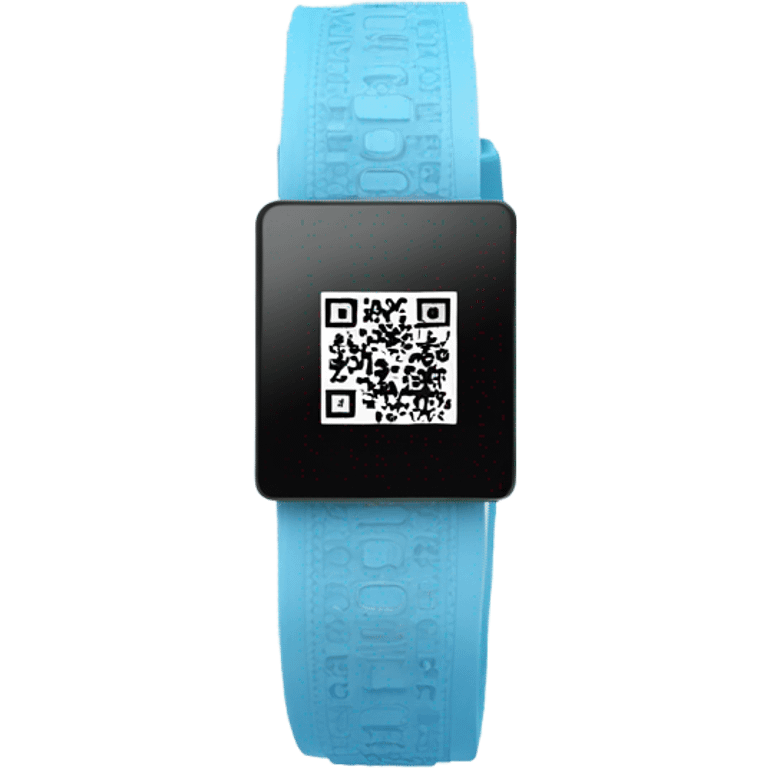 Light blue wristband with QR code on wrist  emoji