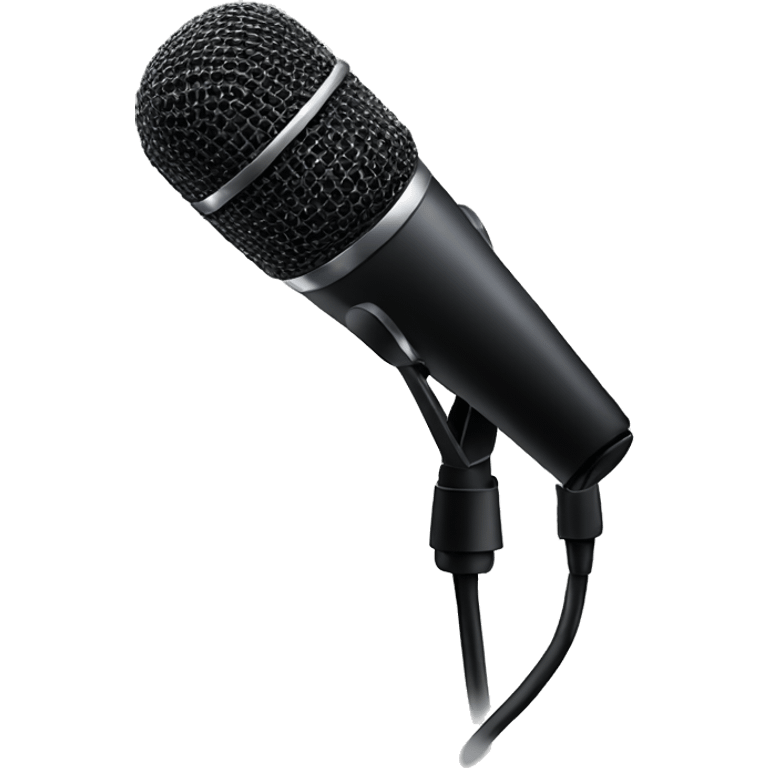 sparkly black microphone  emoji