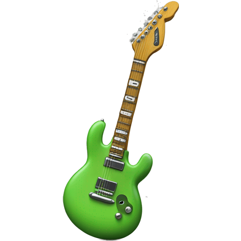 Happy green slug playing electric guitar emoji