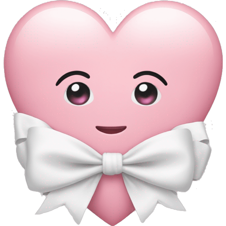 baby pink heart with a white bow  emoji