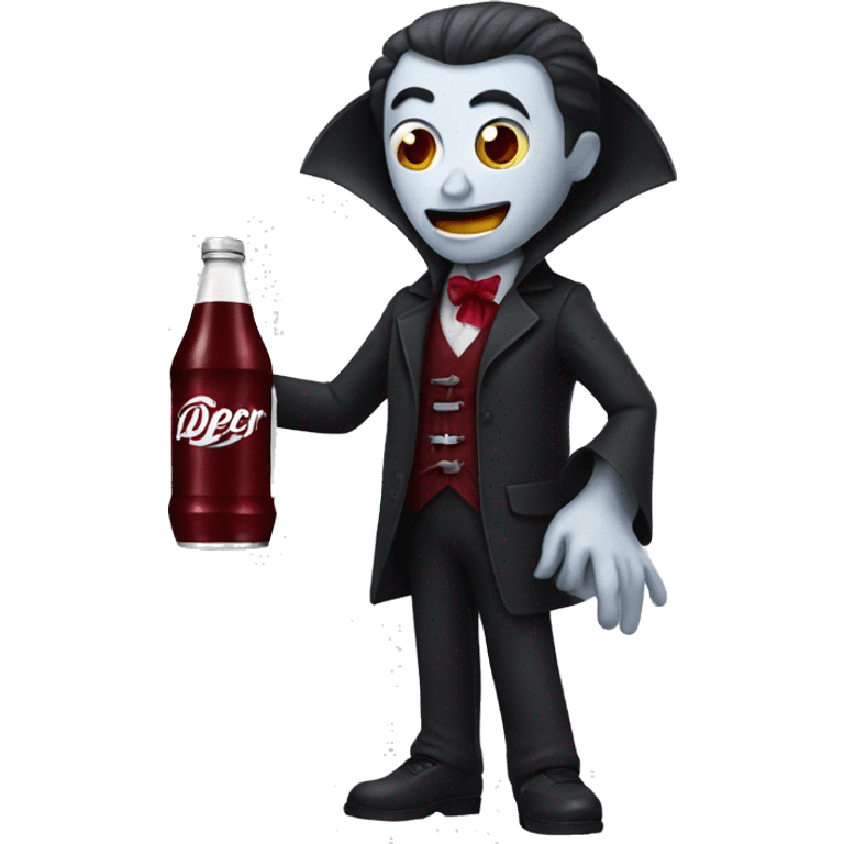 Vampire holding a dr pepper emoji