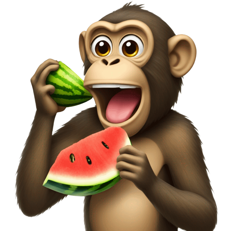 Monkey eating watermelon  emoji