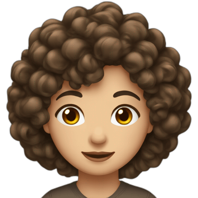 brune cheveux bouclés emoji