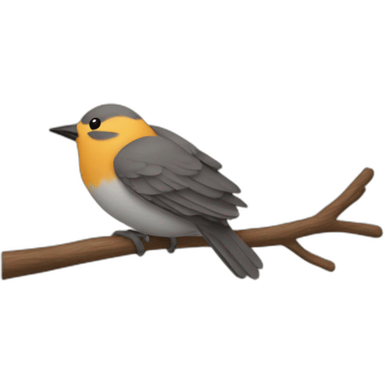 a bird asleep on a branch emoji