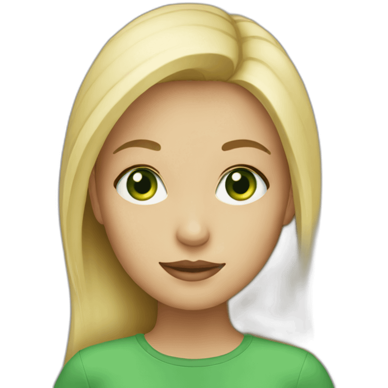 blonde girl with green eyes emoji