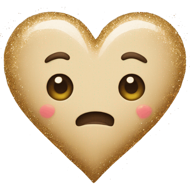 Beige heart wirh glitter emoji