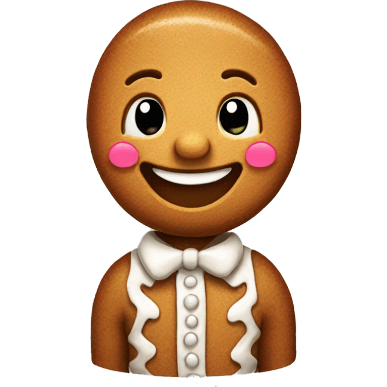 cute gingerbread man smiling emoji