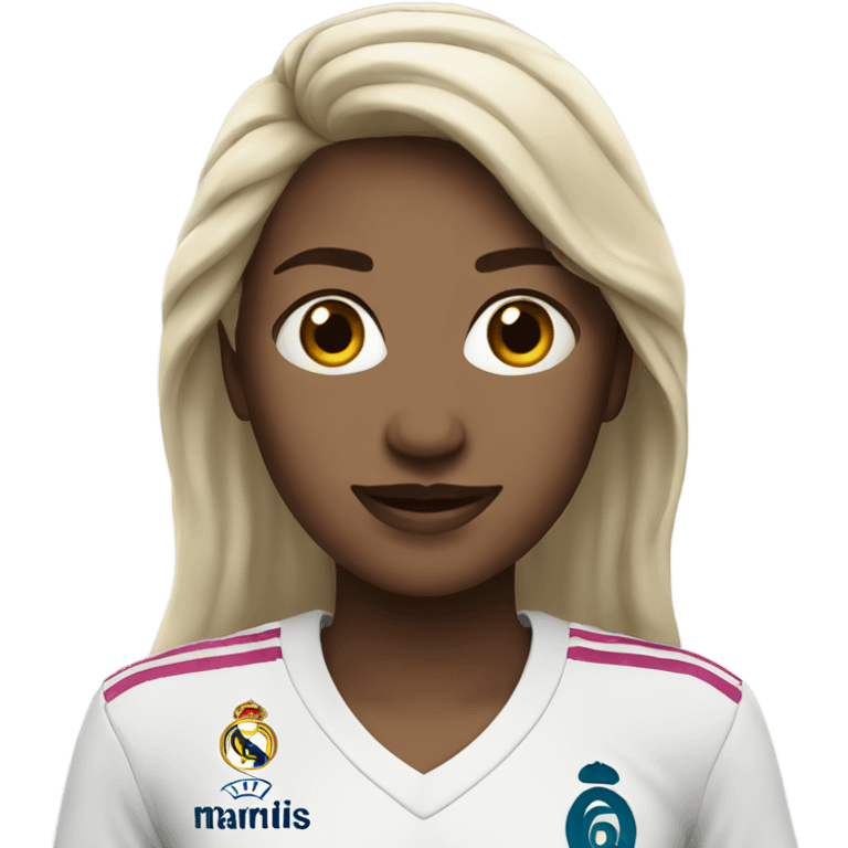 Women with Real Madrid jersey  emoji