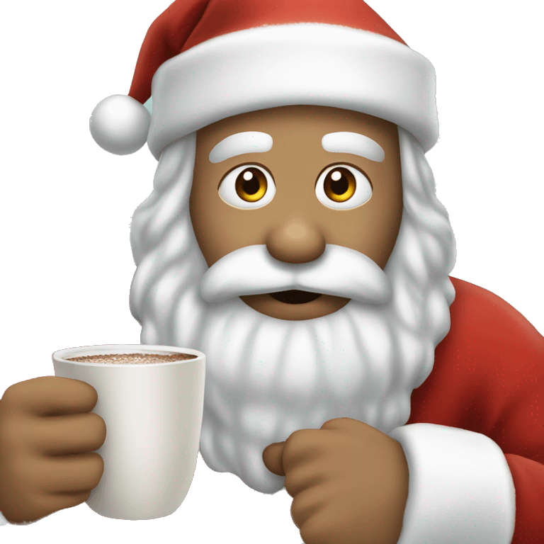 Santa Claus drinking hot cocoa emoji