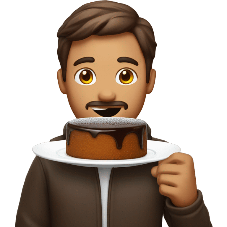 guy holding sticky toffee pudding emoji