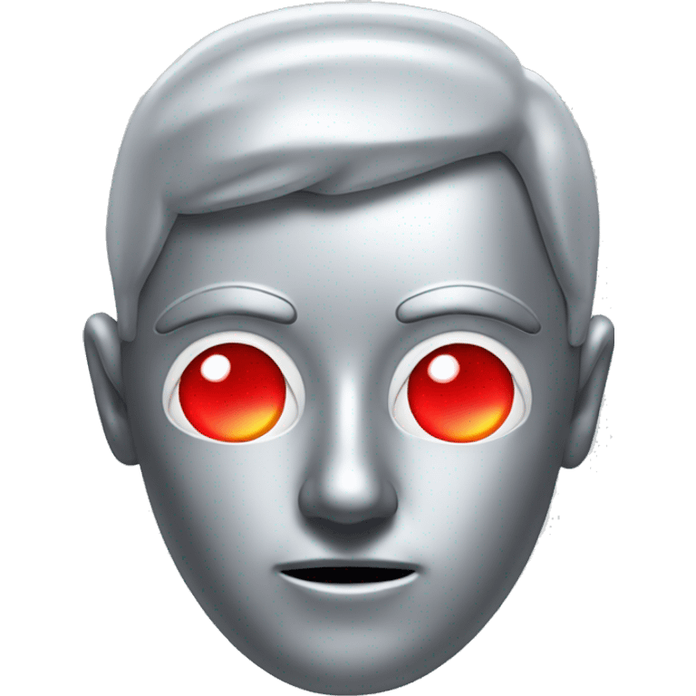 A silver human head with red laser beam coming out of eyes  emoji