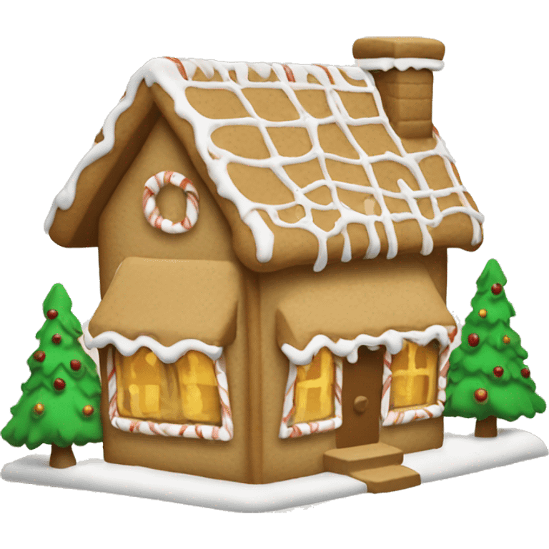 beige Christmas ginger bread house  emoji