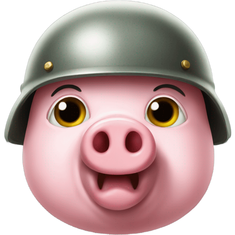 pig wearing helmet who is a soldier emoji