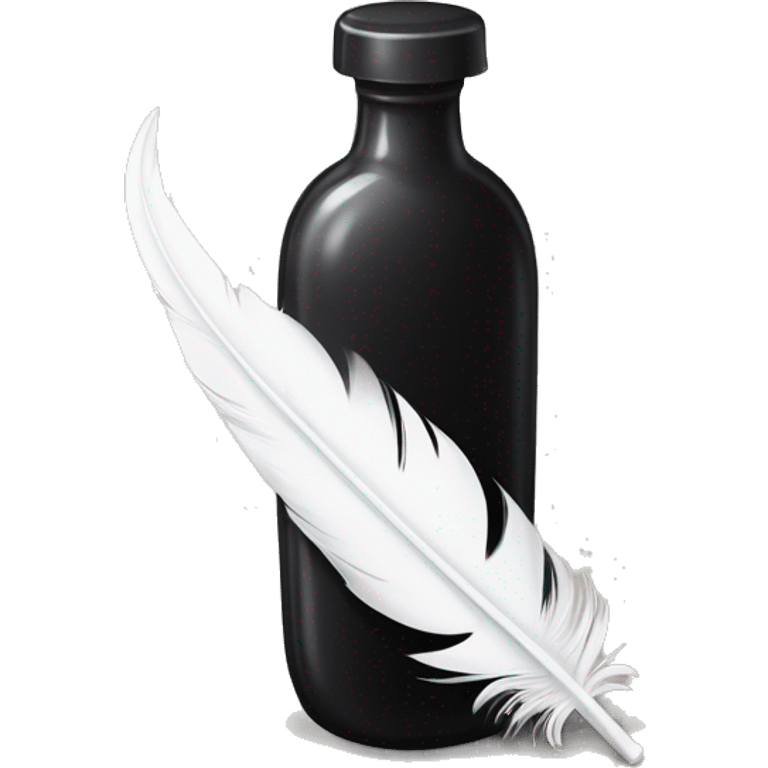 Bridgerton Inspired Emoji : A White Feather Quill in a Black Ink Bottle – Lady Whistledown’s tool of choice for penning her scandalous letters. emoji