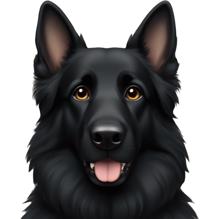 Long haired all black German shepherd  emoji