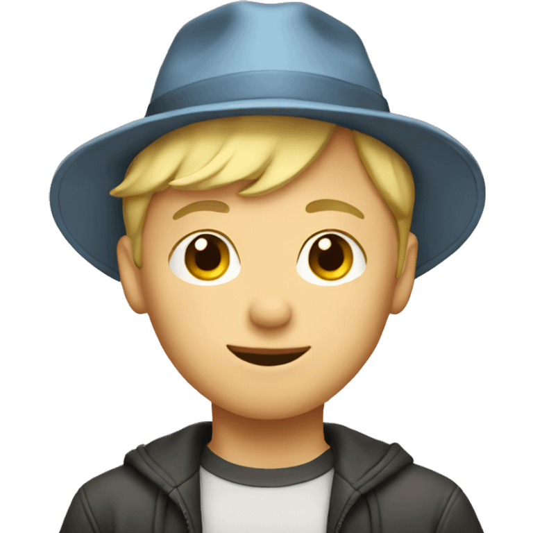 blonde boy with hat emoji