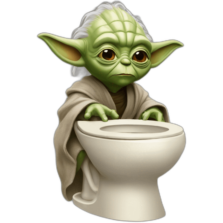 Yoda on the toilet emoji