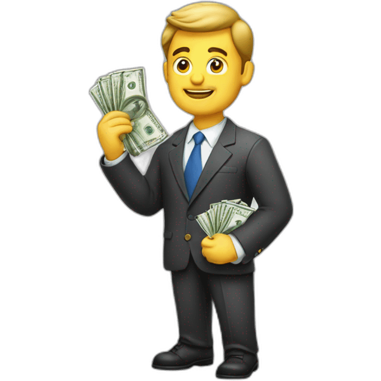 Business man with money in hand emoji