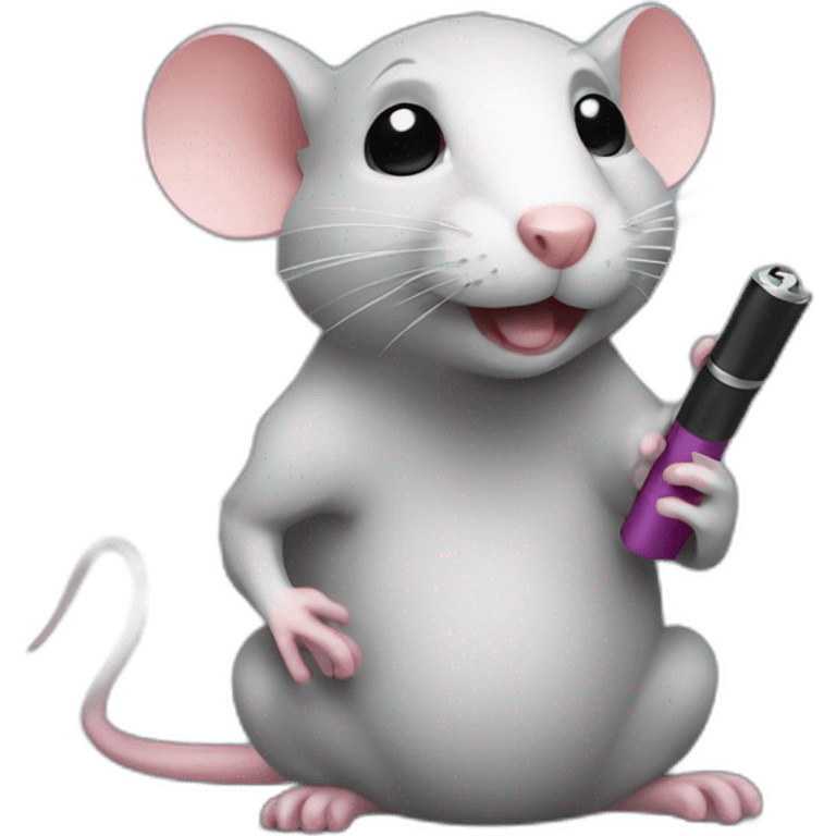 a rat with a lighter emoji