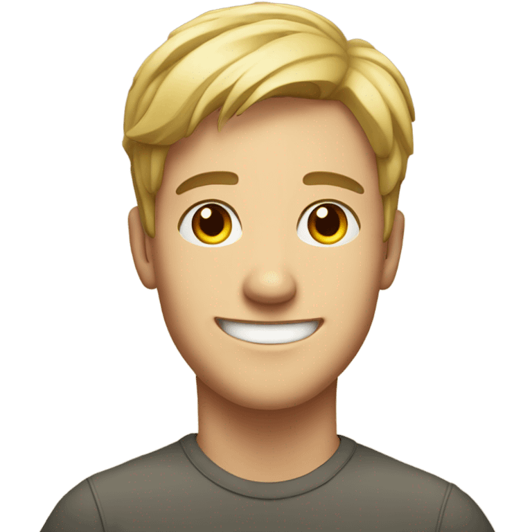 smiling young white man portrait indoors emoji