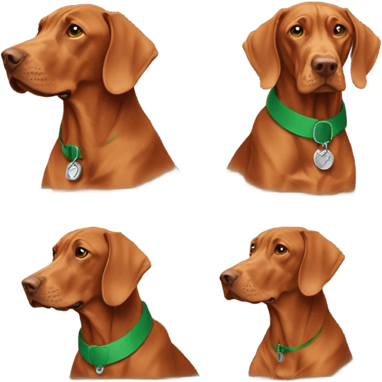 Vizsla with green collar emoji