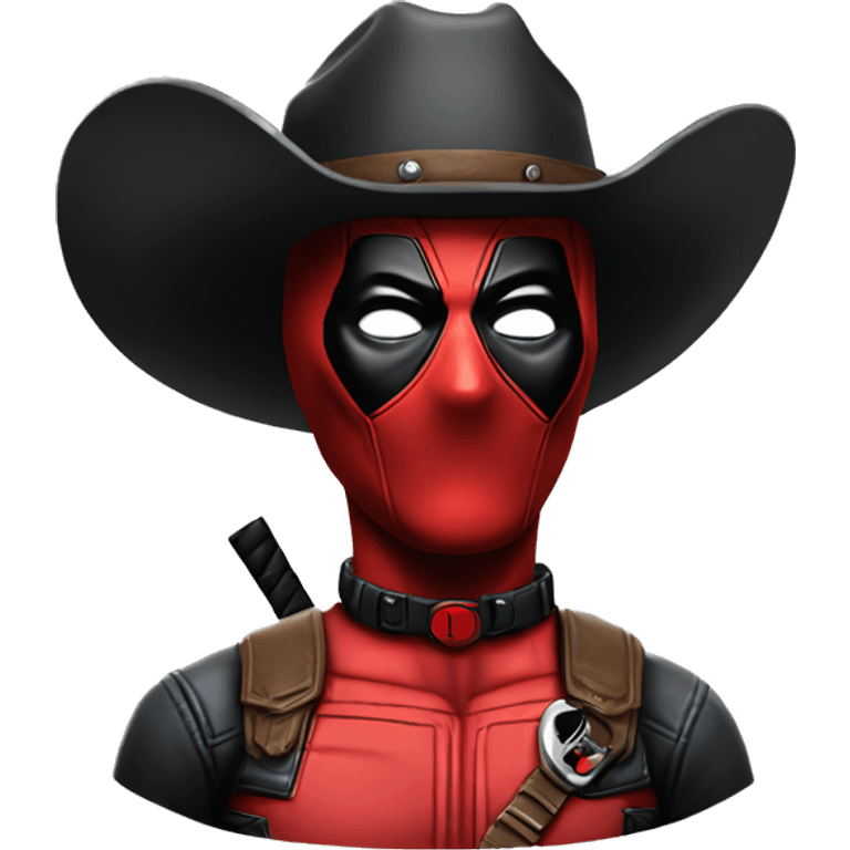 deadpool cowboy, only head emoji