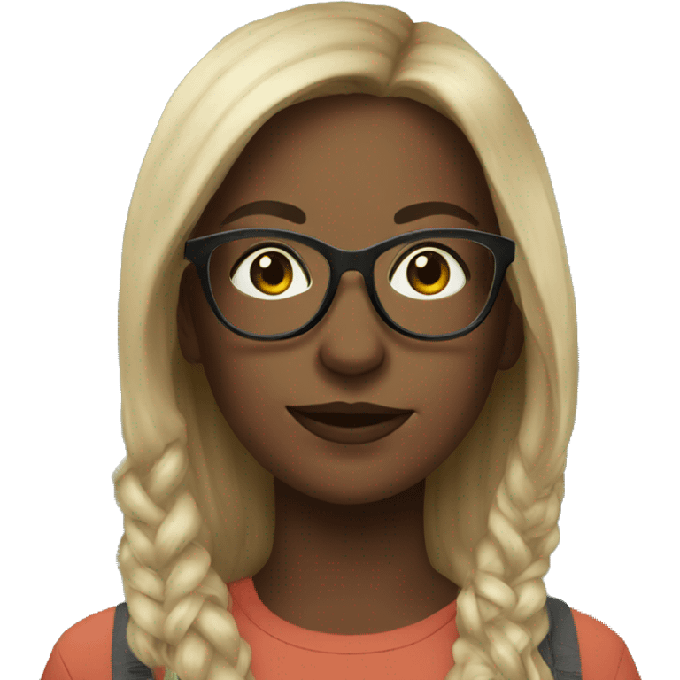 realistic girl outdoors with glasses emoji