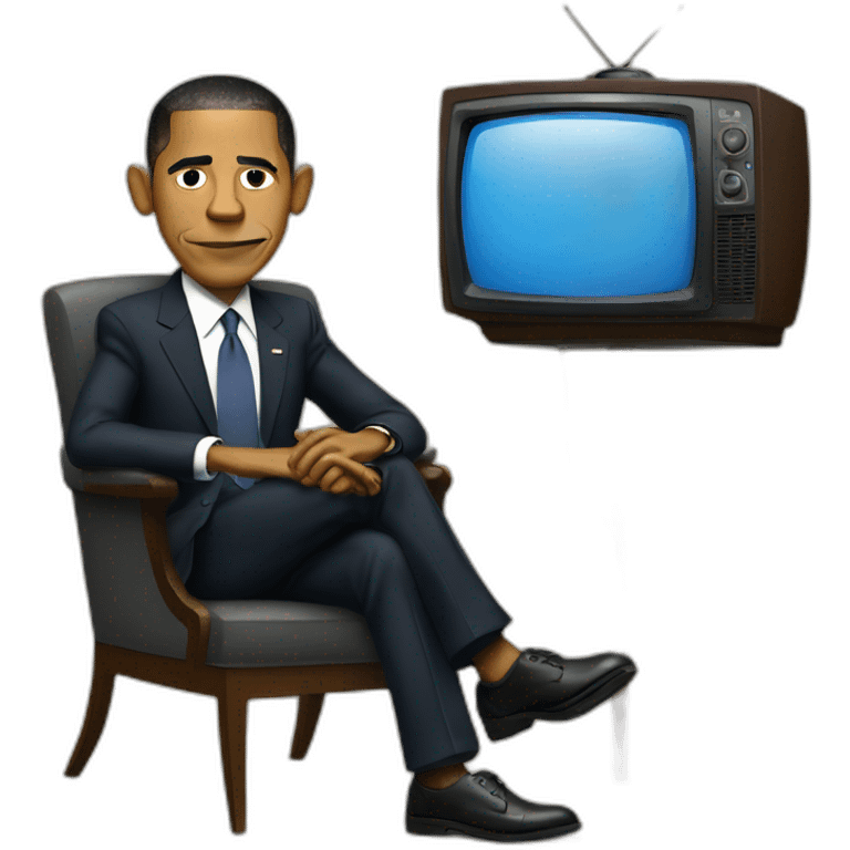 Obama with tv emoji