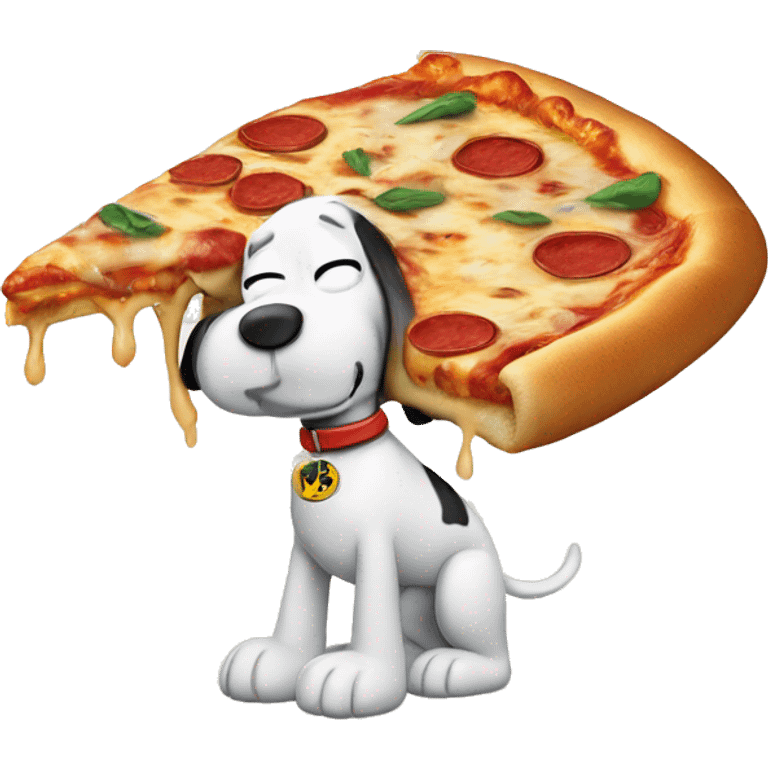 Joe cool snoopy with pizza emoji