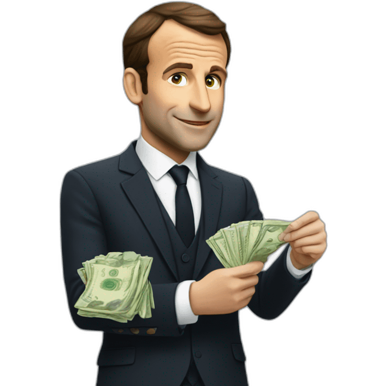 macron taking money emoji