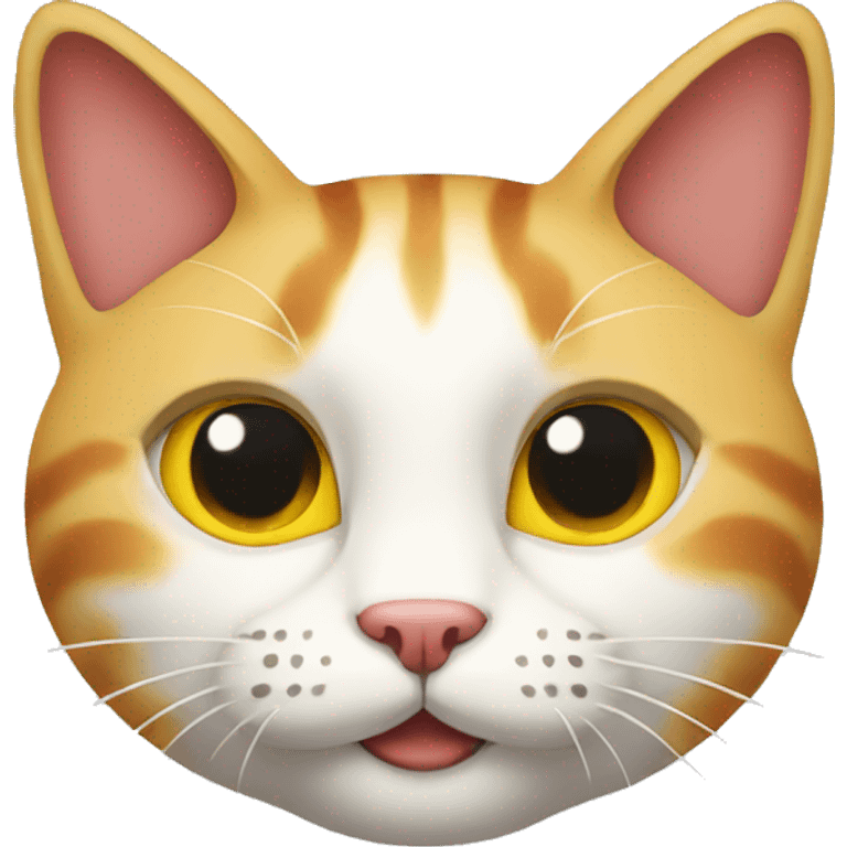 cat with white yellow red face emoji