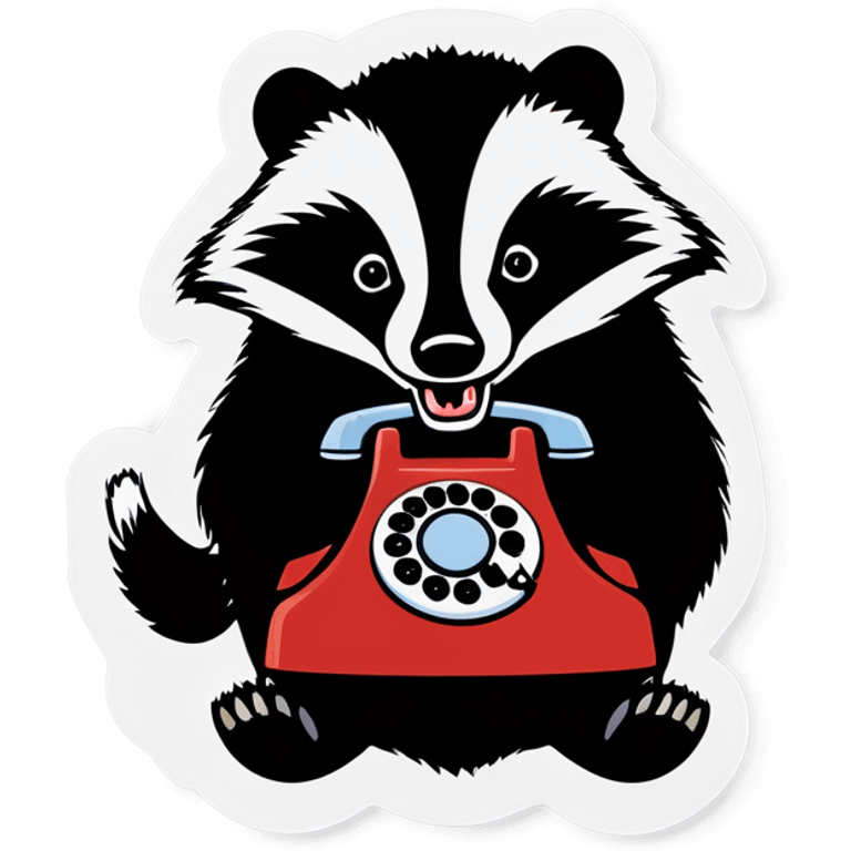 badger on a corded phone emoji