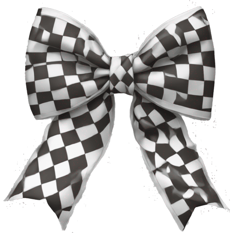 white checkered bow emoji