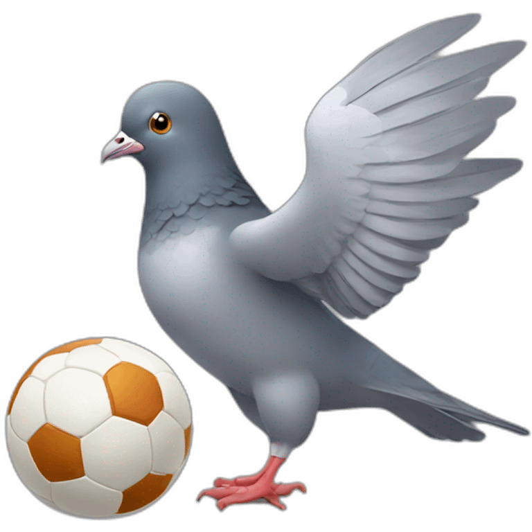 Pigeon kick a football emoji