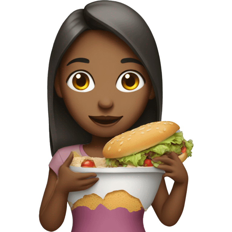 Girl with food emoji