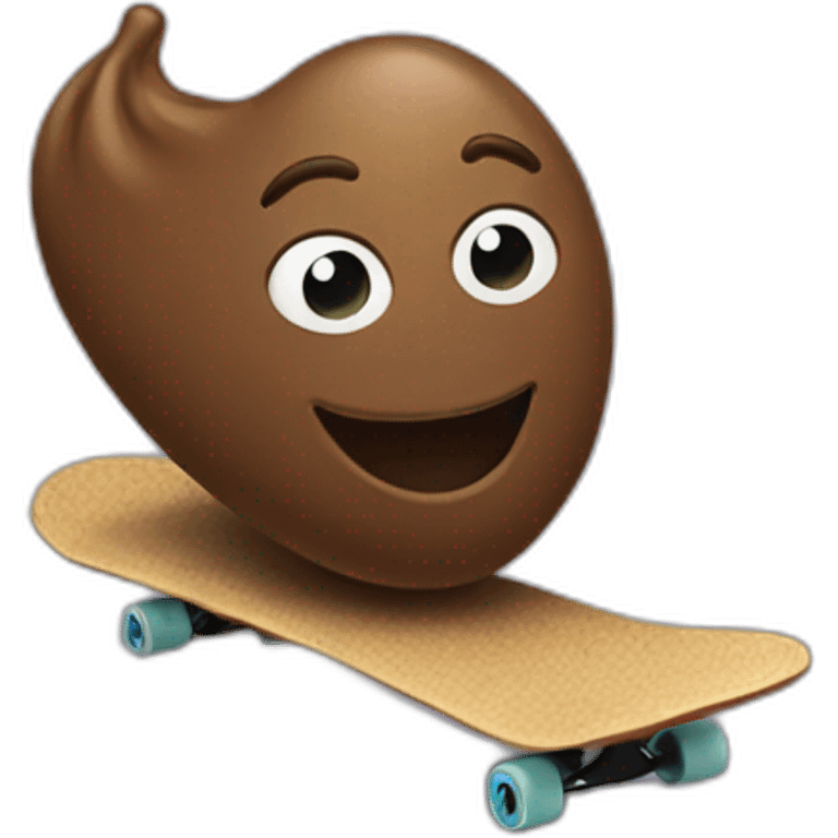 A poop skateboarding emoji