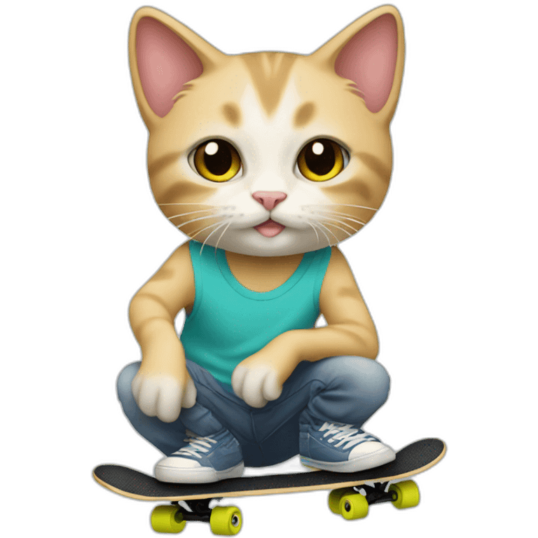 Skater Kitten dj emoji