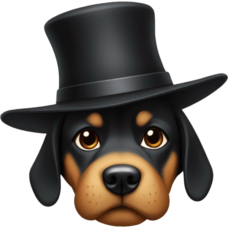 dog with a black hat emoji