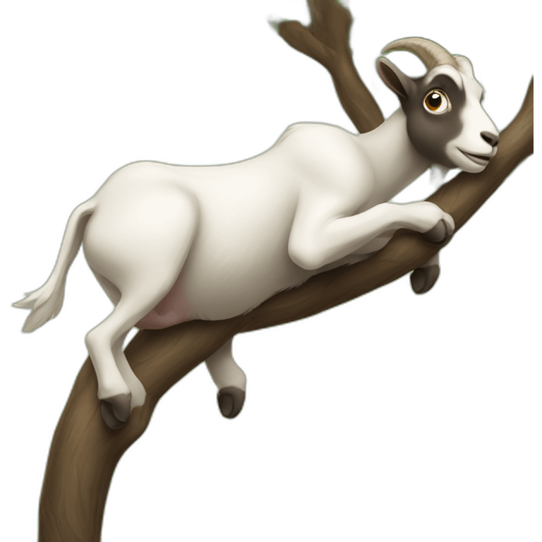 goat climbing tree emoji