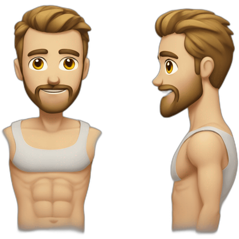 skinny, pumped up, handsome, best husband with a beard emoji