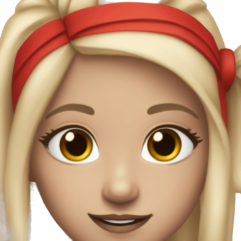 Cheerleader with black white and red uniform with tan skin and ponytail with edges pretty long lashes hourglass shape  emoji