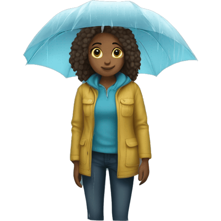 Rainy day and girl emoji