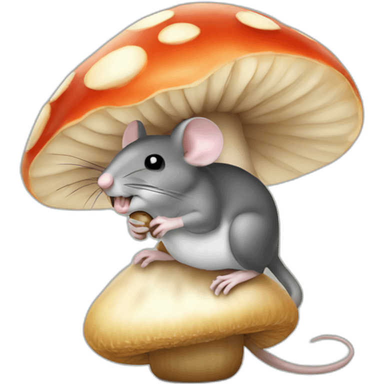 Mouse-eating-mushroom emoji