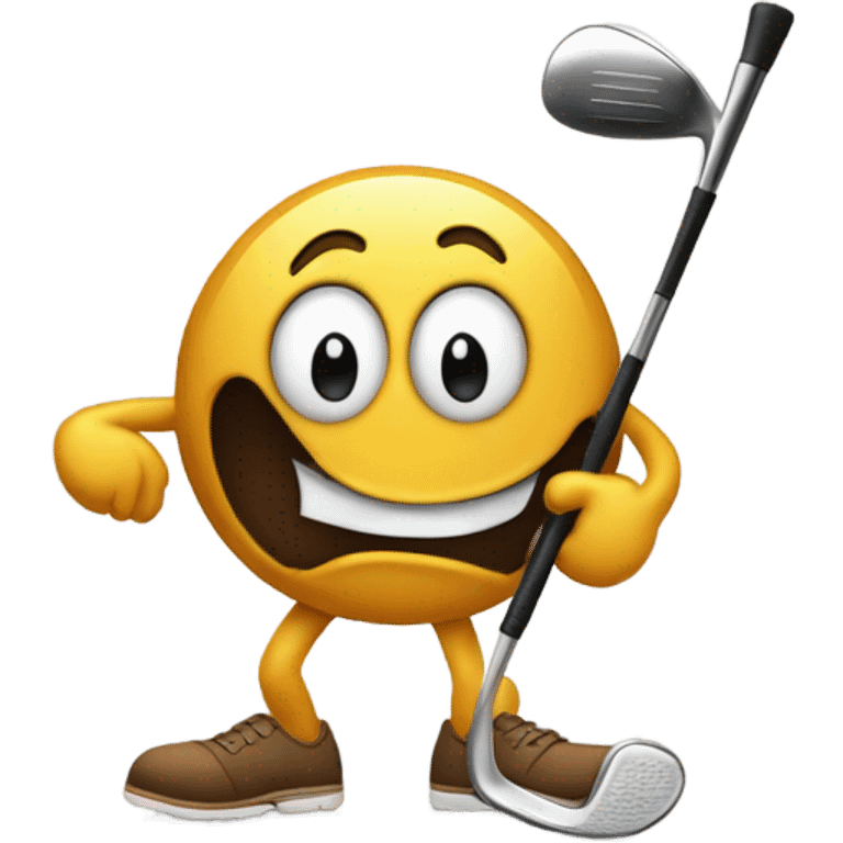 Poop emoji playing golf emoji